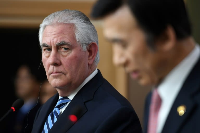 US Secretary of State Rex Tillerson (left) takes part in a press conference with South Korean Foreign Minister Yun Byung-Se in Seoul on March 17, 2017