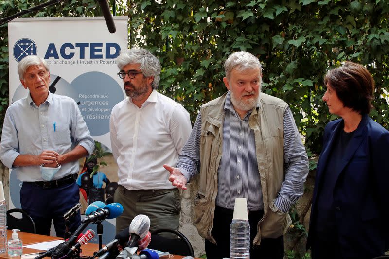 News conference at the humanitarian charity ACTED headquarters in Paris