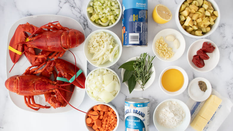 ingredients for lobster pot pie