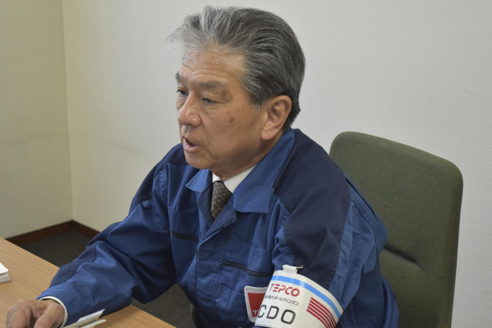 In this photo provided by the Tokyo Electric Power Company Holdings (TEPCO), Akira Ono, President of Fukushima Daiichi Decontamination and Decommissioning Engineering Company, speaks during an online interview with the Associated Press in Tokyo, on March 1, 2023. The head of Japan’s tsunami-wrecked Fukushima Daiichi nuclear power plant says details of the damages inside reactors are only beginning to unravel 12 years after the meltdowns, making it difficult to foresee what the place looks like even 30 years from now. (TEPCO via AP)