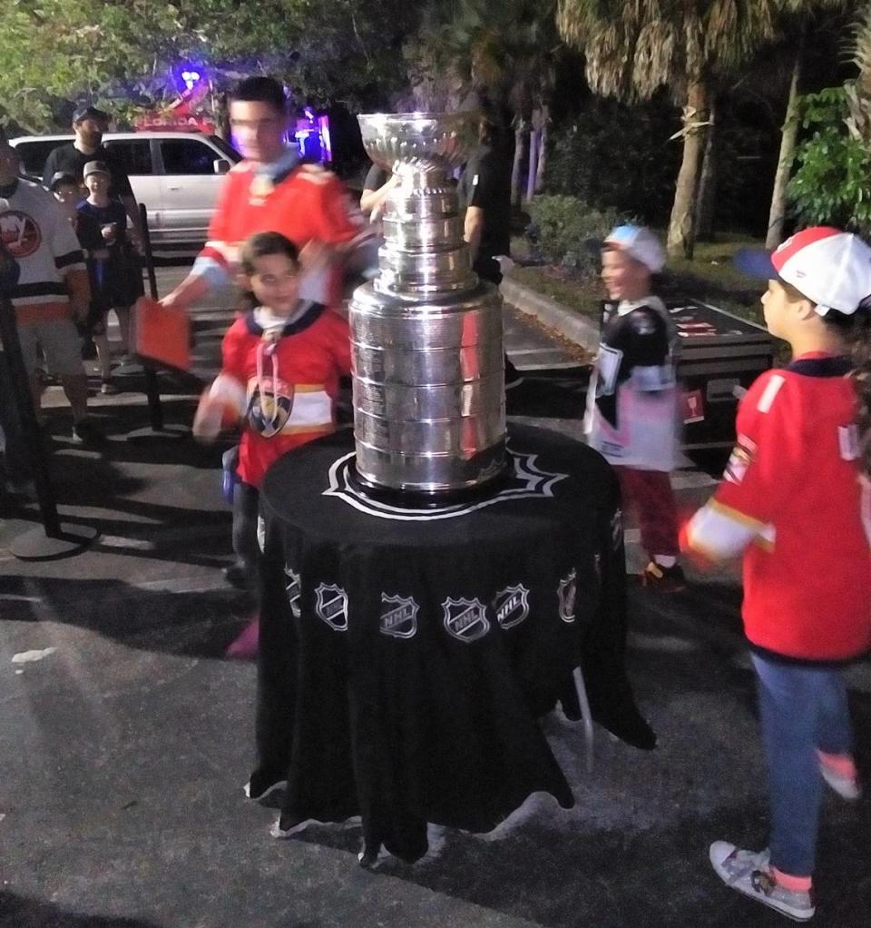 Lord Stanley’s Stanley Cup at the Coral Springs Hockey Festival & Alumni Game during NHL All-Star Week in South Florida.