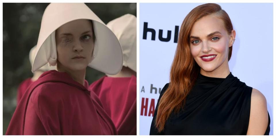 <p>Most of the celebrities who appear in <em>The Handmaid's Tale</em> look quite different than they do in real life, but that's especially true when it comes to Madeline Brewer, the actress who plays Janine Ofwarren. Janine only has one eye due to a dispute in season 1, and she hides herself behind the red robes and large white hats the handmaids have to wear. Brewer, on the other hand, is your typical glamorous Hollywood actress.</p>