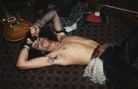 <p>Slash backstage at the Troubadour on February 28, 1986 in Los Angeles.</p>