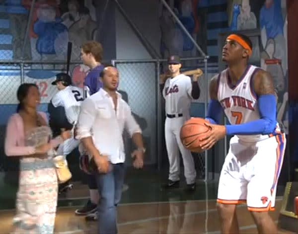 Carmelo Anthony Scares Fans In Wax Museum — Funny Video