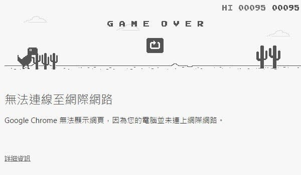 網路斷線才能玩！超有趣的 Google 小遊戲！
