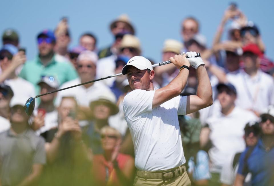 Northern Ireland’s Rory McIlroy has a share of the lead (Gareth Fuller/PA) (PA Wire)