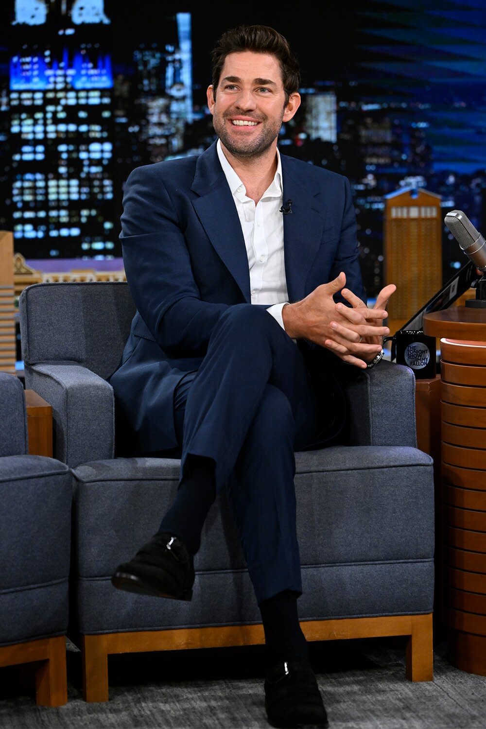 THE TONIGHT SHOW STARRING JIMMY FALLON -- Episode 1688 -- Pictured: Actor John Krasinski during an interview on Tuesday, July 26, 2022