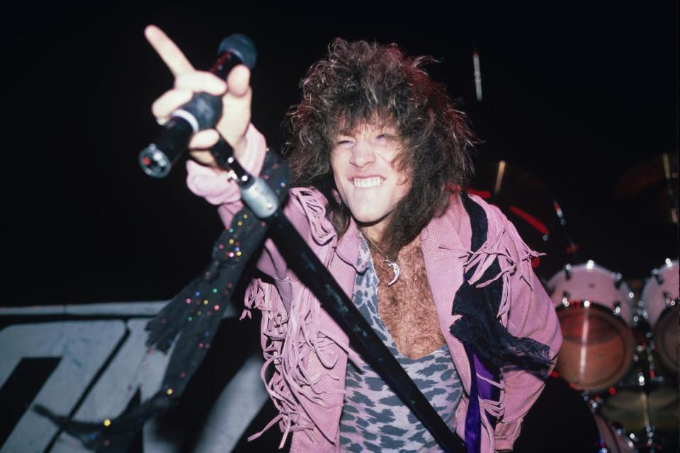 Rockstar life: Jon Bon Jovi pictured on stage circa 1985 (Gary Gershoff/Mediapunch/Shutterstock)