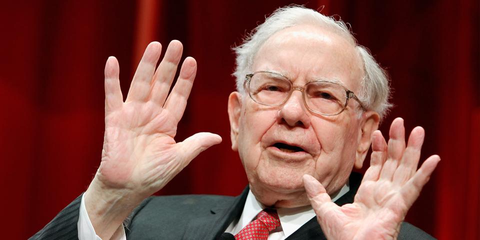 Warren Buffett speaks onstage