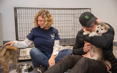 Gus Kenworthy reunites with his dog Beemo - Credit: Dario Ayala / The Humane Society