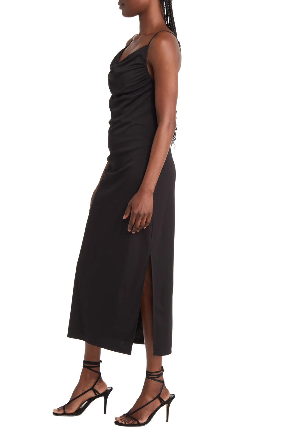 There's never a wrong time for an LBD. This ruched maxi version from Open Edit can even be toned down with a blazer or cardigan for the office. 