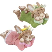 Product image of Dr.Dudu Straw Bunny Easter Decorations, Set of Two