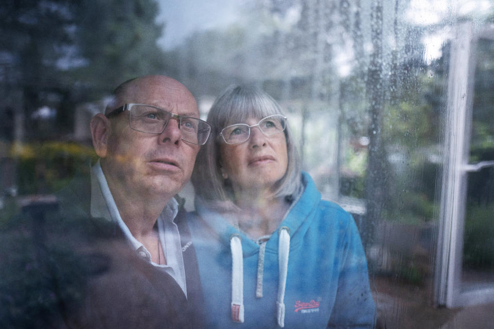 Embargoed picture: For publication from Tuesday 26th October 2021
From Docsville Production 

IT TAKES A FLOOD
Tuesday 2nd November 2021 on ITV 

Pictured: (l-r) Watching the rain form their Rendenhall home Roger and Linda  Walsh

First time flood victims Roger and Linda live in Rendenhall, Norfolk. On Christmas Eve 2020 the unimaginable happened - as the rain hammered down outside, the water began to rise inside their house. Grabbing only their passports, phones, and a couple of sleeping bags they fled looking back to see their home three feet deep in water.
 
With Germany, The USA and China ravaged by flooding as a result of climate change, Docsville StudiosÕ landmark film brings us right into the heart of the increasingly ferocious floods hitting the UK in recent years.

As London is battered by historic levels of rain this summer, weÕre with horrified home-owners as floodwater comes pouring up through toilets. Visceral phone footage captures the moment raging floodwater rampages through a historic town. Flood defences can help, but they canÕt hold back the water forever.

But help is at hand. Ravi Singh runs an international disaster relief charity, which doesnÕt distinguish between a flood in Bangladesh and one in Hebden Bridge. As he helps traumatised flood victims, his message Ð we become resilient by helping each other - offers a powerful beacon of hope.

(C) Docsville Production

For further information please contact Peter Gray
Mob 07831460662 /  peter.gray@itv.com

This photograph is (C) Docsville Production and can only be reproduced for editorial purposes directly in connection with the programme IT TAKES A FLOOD or ITV. Once made available by the ITV Picture Desk, this photograph can be reproduced once only up until the Transmission date and no reproduction fee will be charged. Any subsequent usage may incur a fee. This photograph must not be syndicated to any other publication or website, or permanently archived, without the express written permission of ITV Picture Desk. Full Terms and conditions are available on the website www.itvpictures.com 
 

