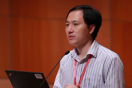 Scientist He Jiankui attends the International Summit on Human Genome Editing at the University of Hong Kong in Hong Kong, China November 28, 2018. REUTERS/Stringer