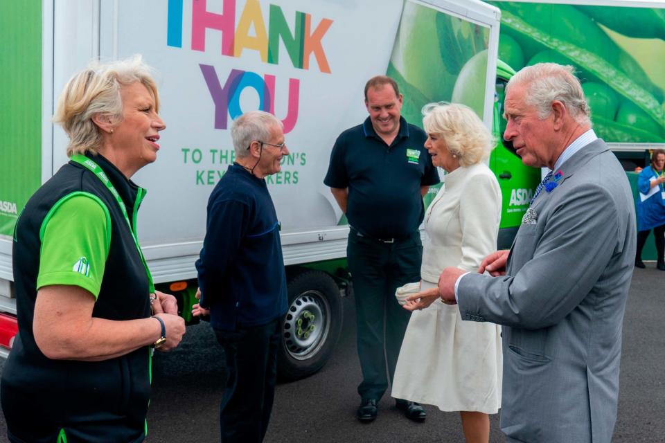 The royal couple thanked staff for their hard work during the pandemic (POOL/AFP via Getty Images)