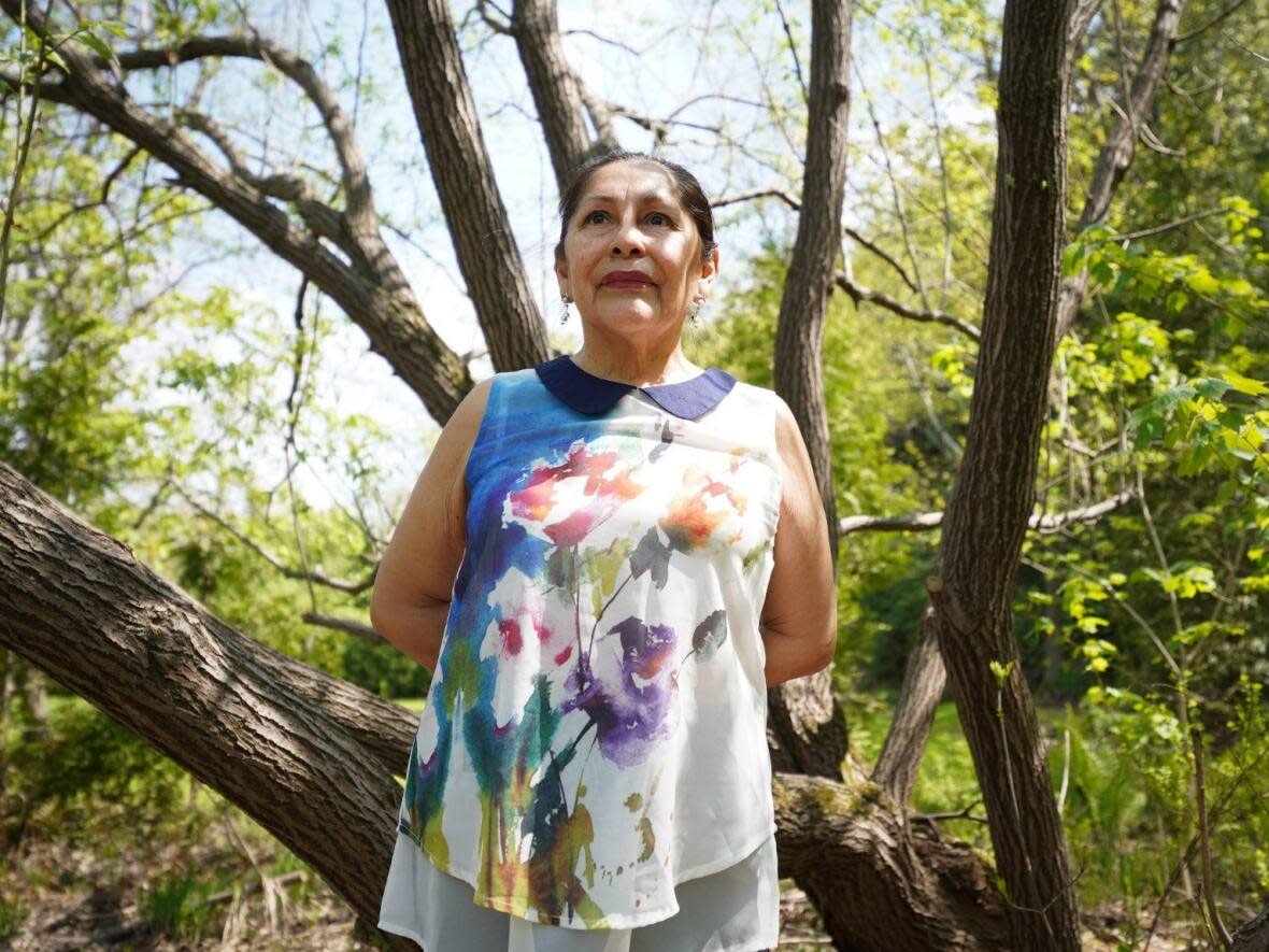 Senator Rosa Galvez, seen here at her home in Lévis, Que., wants to force banks and pension funds to steer away from emissions-intensive investments, such as the oil and gas sector.  (Sylvain Roy Roussel/CBC - image credit)