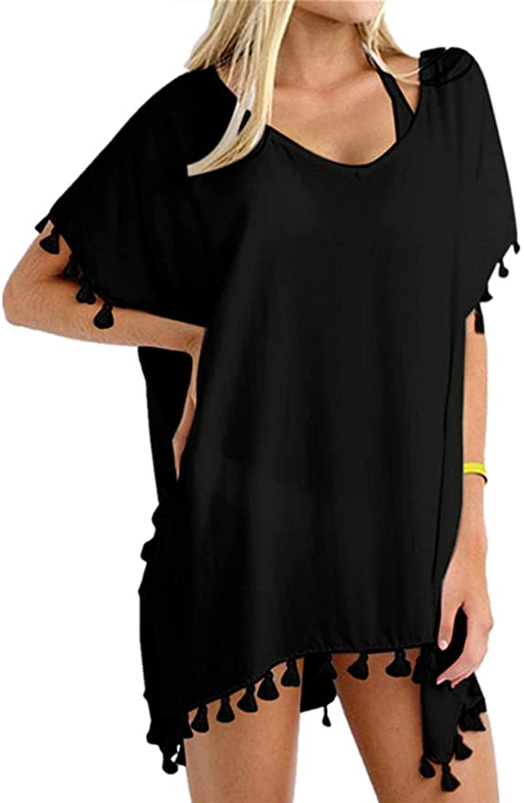 black tassels cover-up