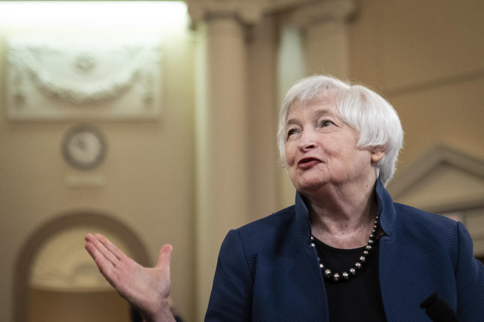 WASHINGTON, DC - JUNE 8: U.S. Treasury Secretary Janet Yellen arrives to testify during a House Ways and Means Committee hearing about the fiscal year 2023 budget, on Capitol Hill June 8, 2022 in Washington, DC. In a Senate hearing on Tuesday, Yellen told Senators that she expects inflation to remain high. (Photo by Drew Angerer/Getty Images)