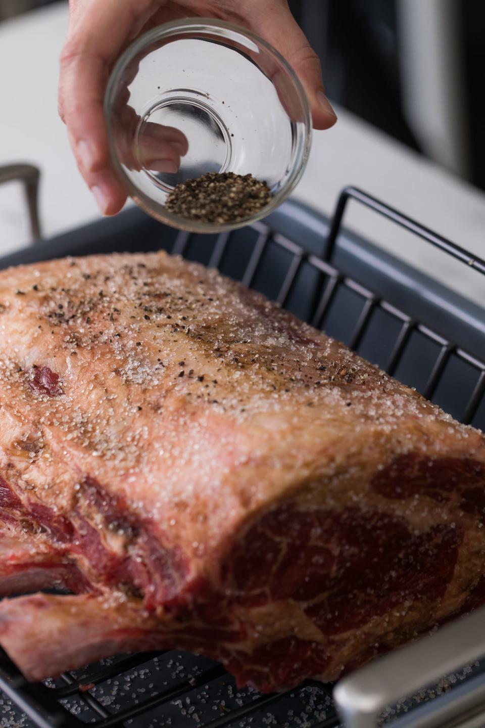 You can save yourself the time and stress by having your butcher French your prime rib before you bring it home.