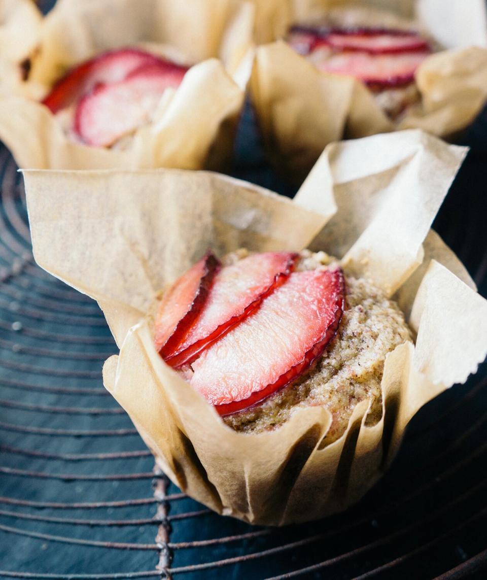 Gluten Free Hazelnut Plum Muffins