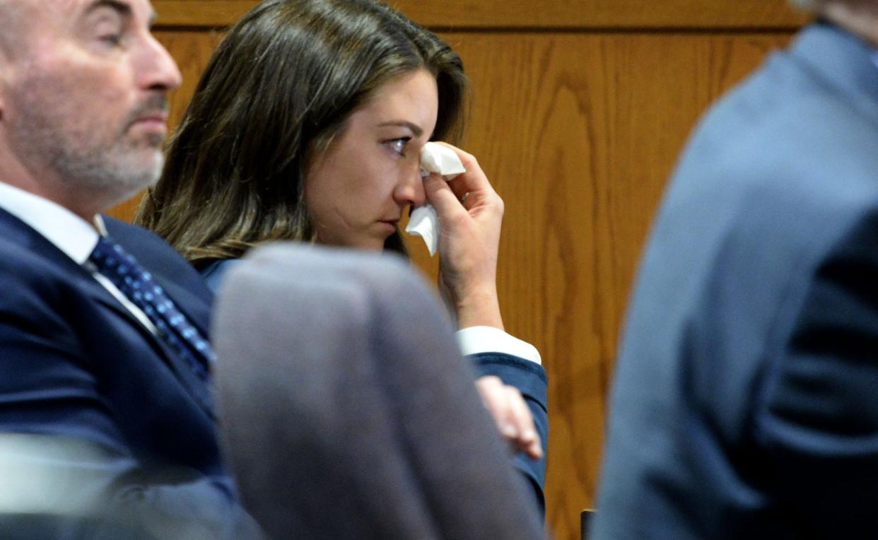 Bryn Spejcher on Nov. 9, during the first day of her manslaughter trial. She testified for more than three hours Tuesday. Photographs were not allowed in the courtroom during her testimony.