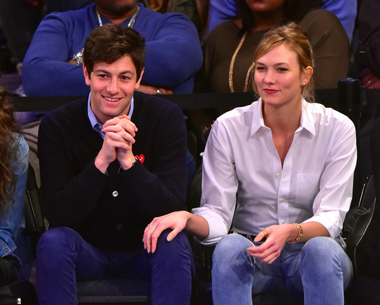 Joshua Kushner and Karlie Kloss at the New York Knicks game at Madison Square Garden on March 26, 2016. (Photo: James Devaney/GC Images)