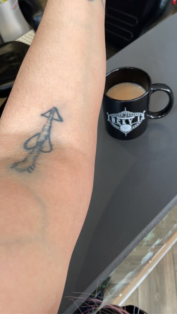 One night in May 2020, Natalie Rene, 35, drunkenly thought it would be fun to bring out the $60 tattoo kit she ordered on Amazon. Natalie Rene / SWNS