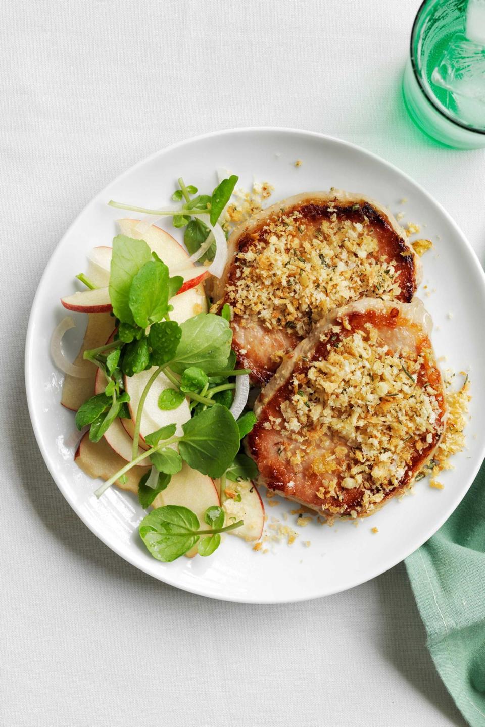 Pork Cutlets with Crispy Horseradish and Apple Salad