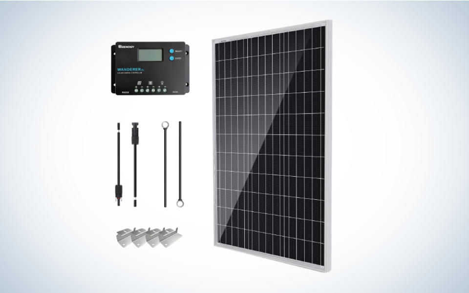 Renogy’s 100-Watt Monocrystalline Starter Kit is the best solar marine panel kit.