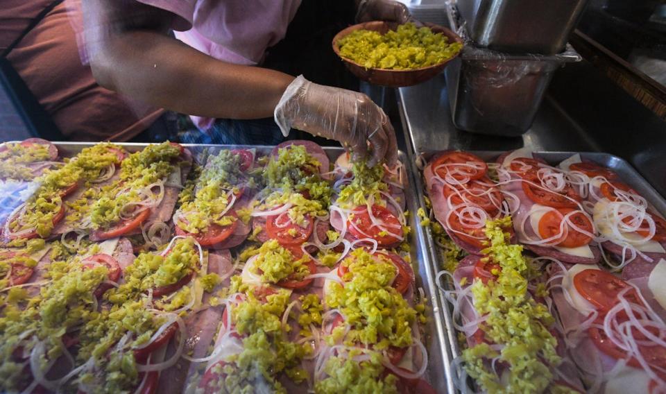 "Famous Italian" sandwiches are made at Main Bar Sandwich Shop in downtown Sarasota.