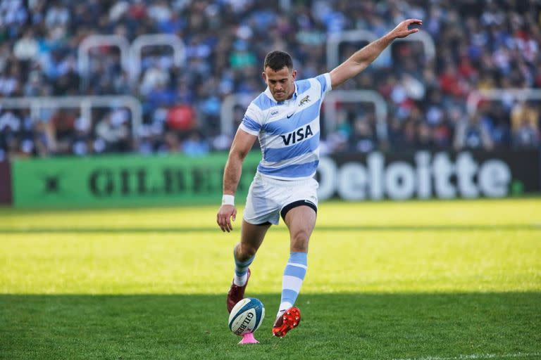 Emiliano Boffelli tiene la responsabilidad de las patadas a los palos en los Pumas, que tras la abultada derrota contra All Blacks en Mendoza irán por la recuperación en Australia, en la segunda fecha del Rugby Championship.