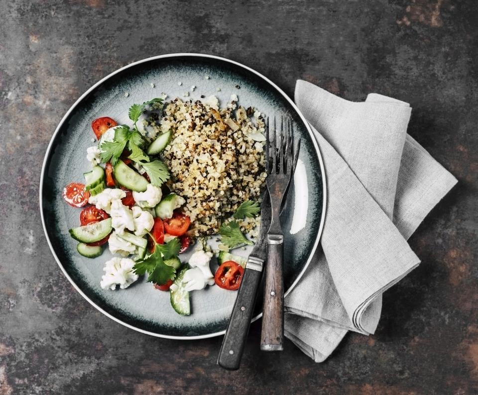 Quinoa and salad