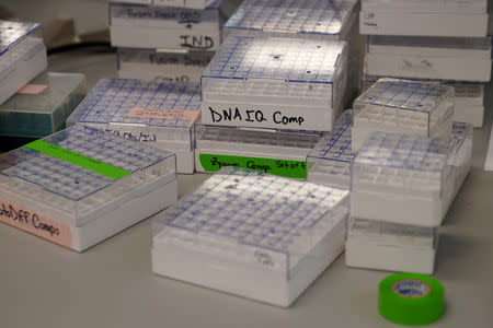 Trays are pictured at the office of the Chief Medical Examiner of New York during an event in New York City, New York, U.S., September 6, 2018. REUTERS/Carlo Allegri