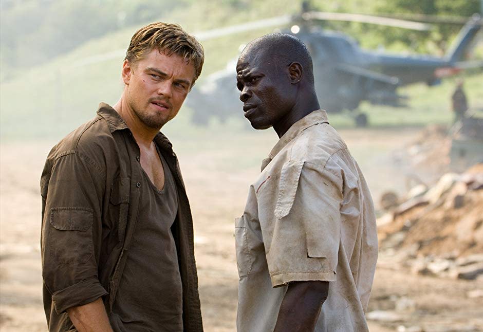 Leo in Blood Diamond with Djimon Hounsou