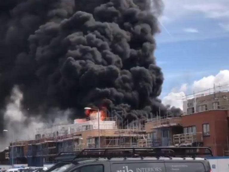 Debden fire: Crews battle huge blaze at construction project in Essex