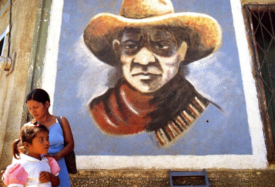 <div class="inline-image__caption"><p>A mural of famed guerrilla fighter and liberator Augusto Cesar Sandino in the northern mountains.</p></div> <div class="inline-image__credit">Courtesy Bill Gentile</div>