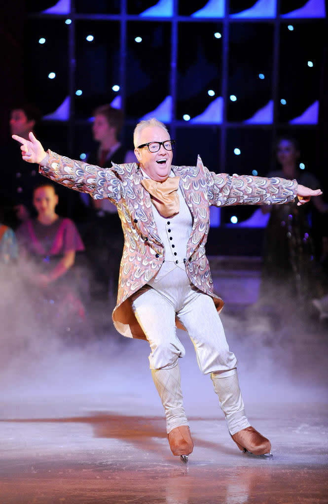 Chegwin playing Drosselmyer, the toy maker with magical powers, in the Imperial Ice Stars: The Nutcracker on Ice performance at the London Palladium. (Credit: PA)