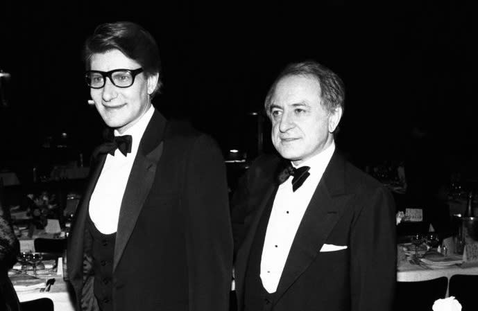 Yves Saint-Laurent et Pierre Bergé (Photo by Daniel SIMON/Gamma-Rapho via Getty Images)