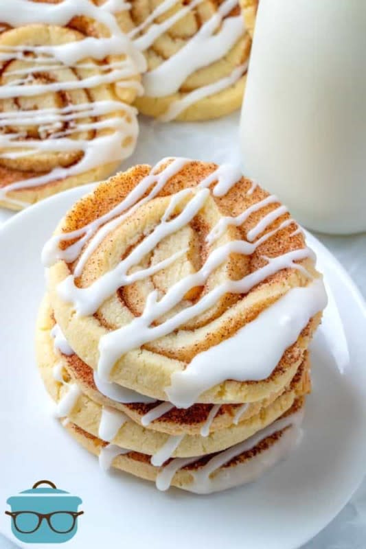 <p>The Country Cook</p><p>All of the sublime flavors of a classic cinnamon get swirled into this cookie. But wait there's more! The recipe starts with store-bought sugar cookie mix.</p><p><strong>Get the recipe: <a href="https://www.thecountrycook.net/cinnamon-roll-cookies/" rel="nofollow noopener" target="_blank" data-ylk="slk:Easy Cinnamon Roll Cookies;elm:context_link;itc:0;sec:content-canvas" class="link ">Easy Cinnamon Roll Cookies</a></strong></p>