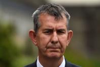 Democratic Unionist Party's (DUP) Edwin Poots makes a statement to the media outside Stormont Castle in Belfast, Northern Ireland June 28, 2017. REUTERS/Clodagh Kilcoyne