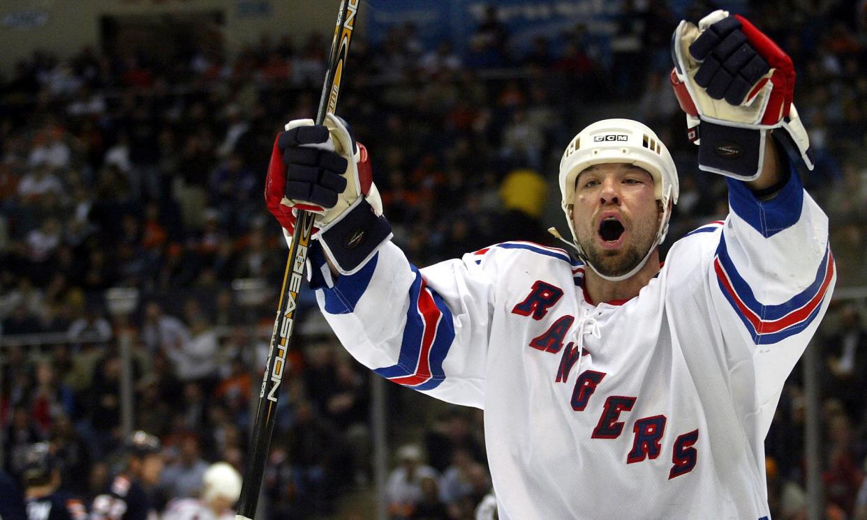 <span>Chris Simon during his time with the New York Rangers. He played for six other NHL franchises. </span><span>Photograph: Ed Betz/AP</span>