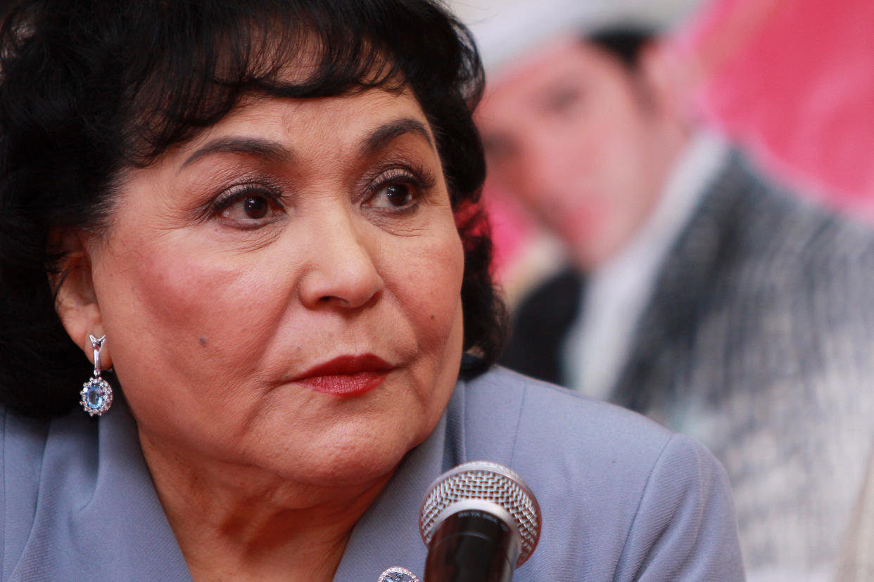 Carmen Salinas durante conferencia de prensa para 'Aventurera' en Blanquita Theater 2010 en México (Photo by Hector Vivas/Jam Media/LatinContent via Getty Images)