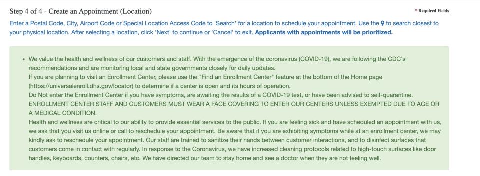 TSA pre-check application