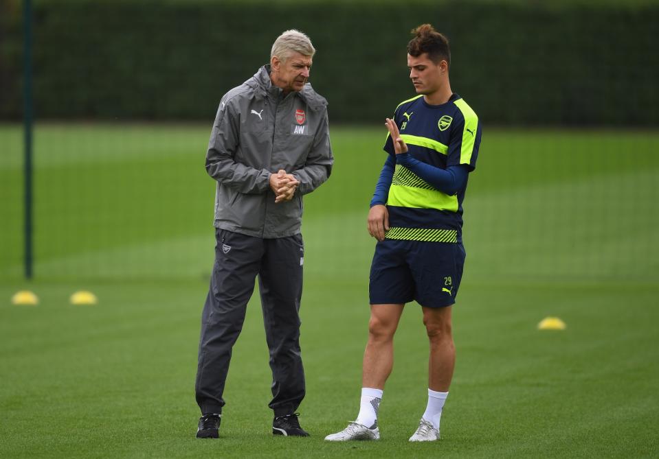 Granit Xhaka and Arsene Wenger