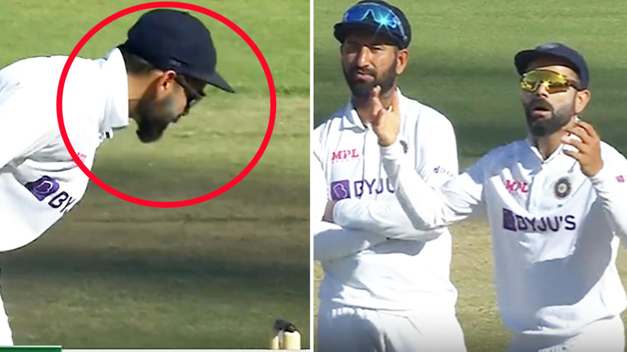 Virat Kohli, pictured here having some choice words for broadcasters SuperSport during the third Test between South Africa and India.