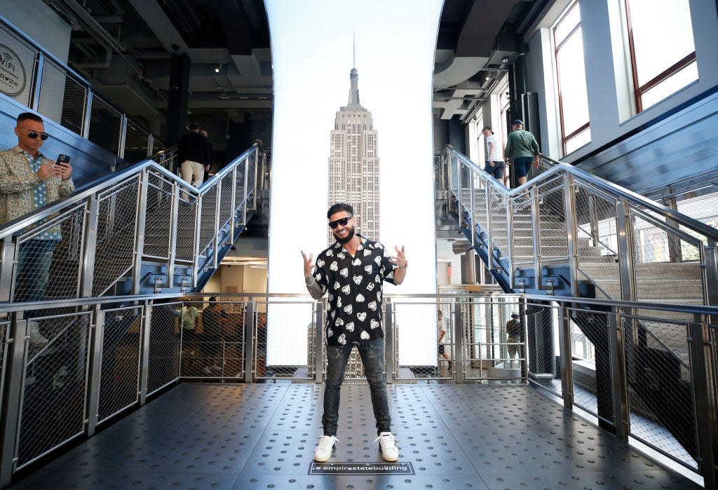 Paul "DJ Pauly D" DelVecchio visits the Empire State Building on Aug. 3, 2023, in New York City.