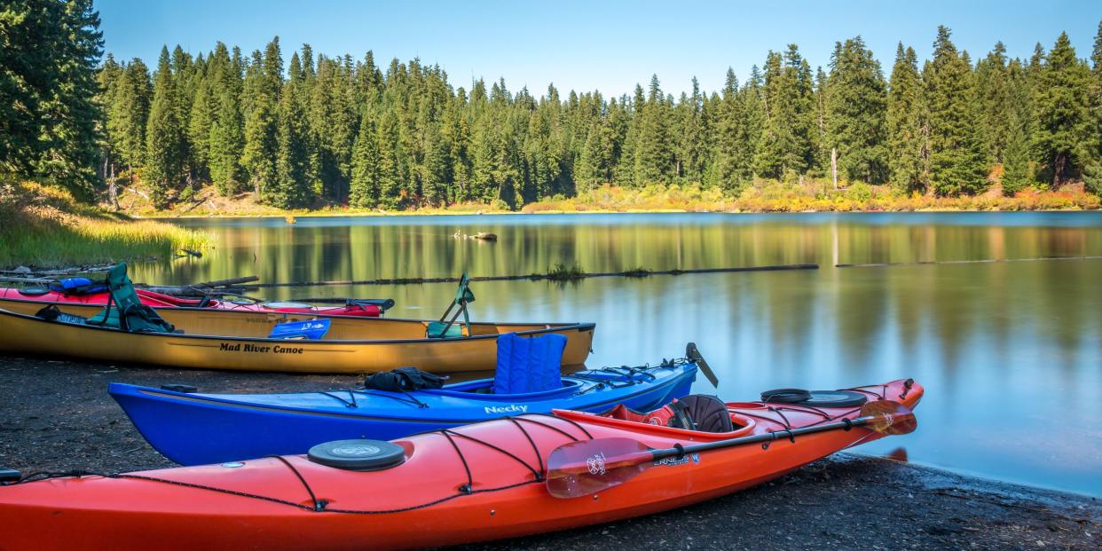 Beautiful day at Clear Lake in Willamette National Forest, Oregon.