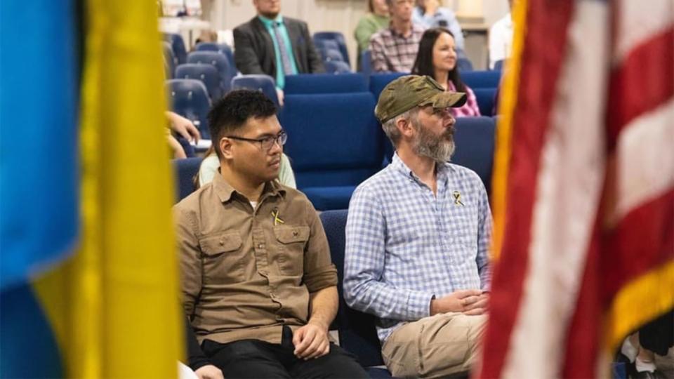 <div class="inline-image__caption"><p>Alex Drueke and Andy Huynh being honored at a welcome home party hosted by Ukrainians living in Alabama. </p></div> <div class="inline-image__credit">Photos courtesy of Dianna Shaw</div>