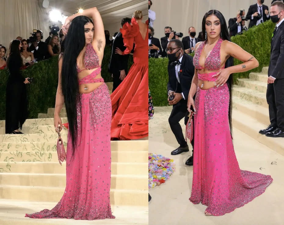 Lourdes Leon zeigte bei der Met Gala 2021 am Montag in New York stolz ihre Achselbehaarung. Foto: Getty Images
