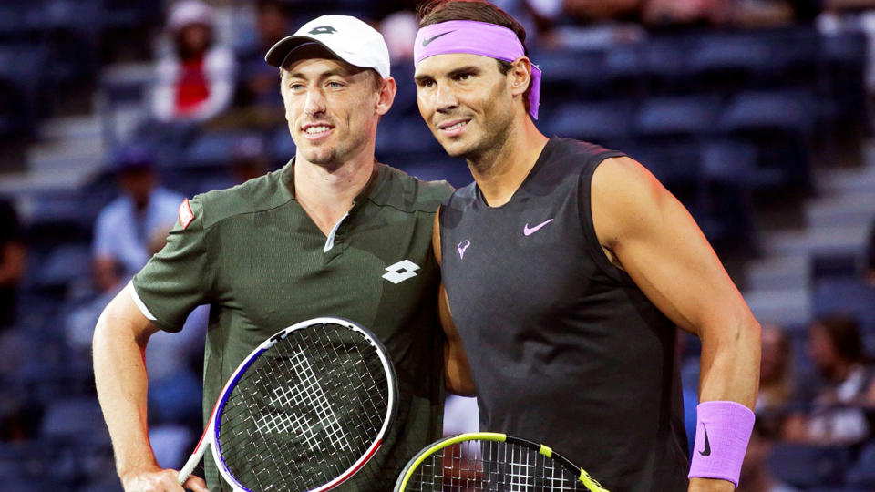 Rafael Nadal, pictured here before his clash with John Millman at the US Open.